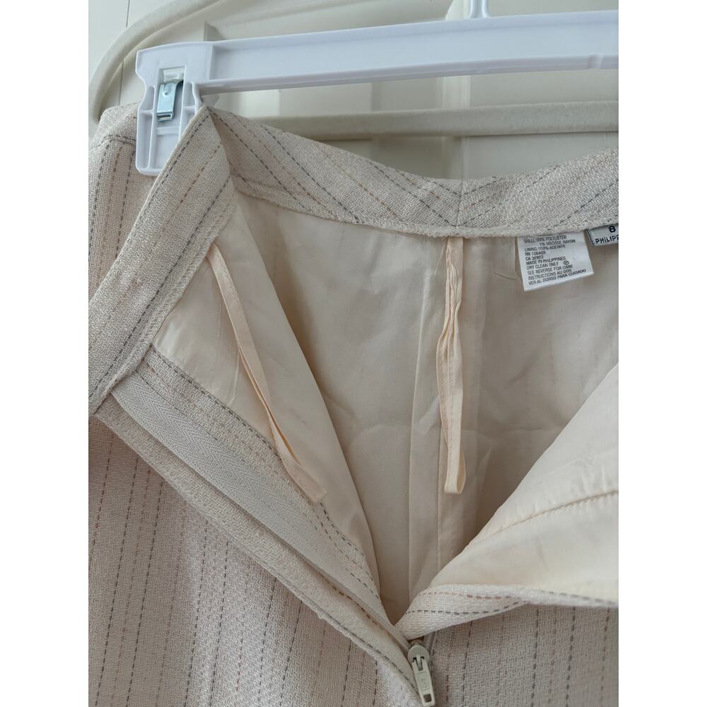 Cream Striped Dress Pants Size 8, Pre-Owned - Picture 8 of 9